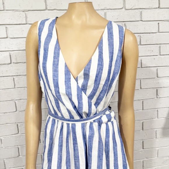 Boden Women’s Striped Linen Wrap Midi Dress - Picture 4 of 10